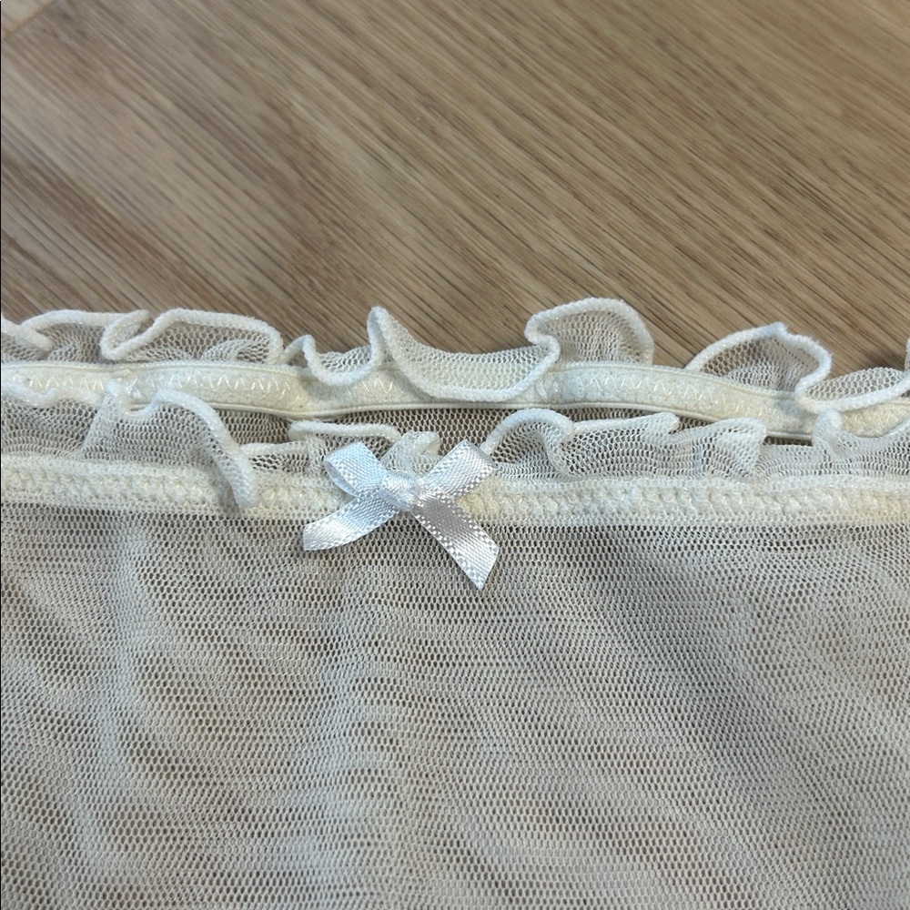 Sheer Ruffled Bikini Panty in Ivory - Picture 2 of 3